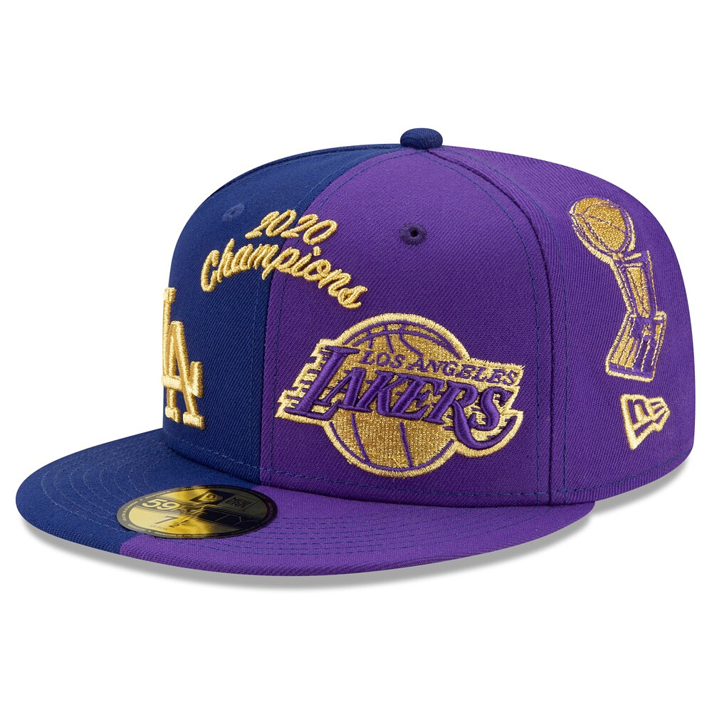 Los Angeles Dodgers Lakers 59FIFTY 2020 Dual Championship –