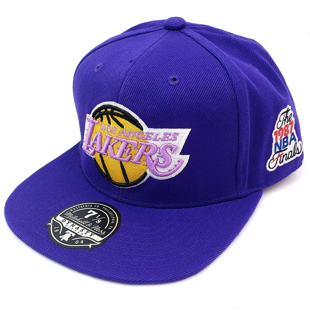 Mitchell & Ness 1987 Finals Los Angeles Lakers Boston Celtics Snapback  Hat Cap